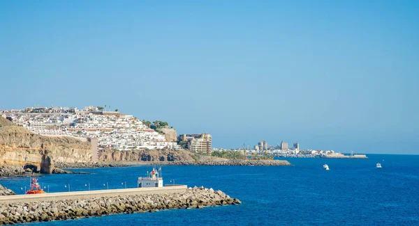 View Sea Port Small Bay Puerto Rico Gran Canaria Holiday — Stock fotografie