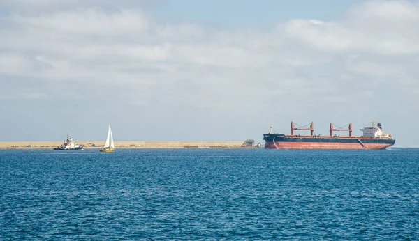 Picture Las Palmas Canary Island Port Large Ships Carrying Cargo — Stockfoto