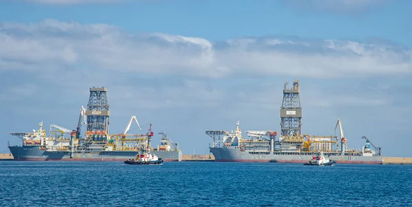 Picture Las Palmas Canary Island Port Large Ships Carrying Cargo — Stockfoto