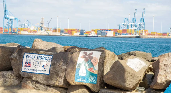 Paintings Stones Harbour Las Palmas Gran Canary Spain Background You — Stockfoto