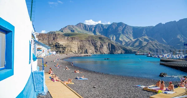 February 2022 Beach Volcanic Rocks Canary Islands Agaete — Stock Photo, Image