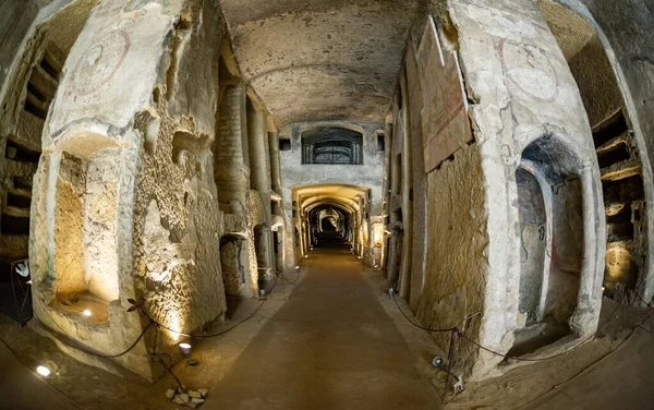 Naples Italy April 2022 Catacombs San Gennaro Big Ancient Cemetery — Stock Photo, Image