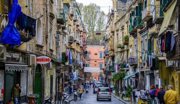 Abril 2022 Nápoles Italia Tráfico Pesado Las Calles Ciudad Con — Foto de Stock