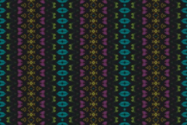 Aquarelle Motif Géométrique Texture Bohème Multicolore Wavy Batik Sans Couture — Photo