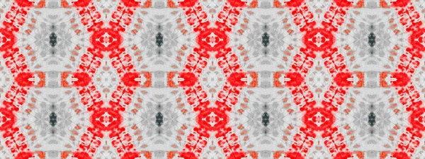 Бесшовный Полосатый Кисть Бохо Красный Цвет Чешской Кисти Абстрактный Икат — стоковое фото