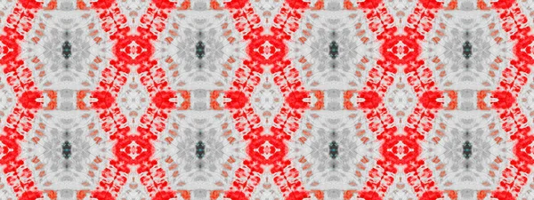 Seamless Stripe Boho Brush Red Color Bohemian Brush Abstract Ikat — Stock Photo, Image