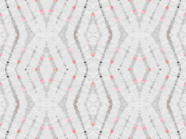 Seamless Wavy Batik Grey Color Geometric Pattern Red Colour Bohemian — Foto Stock