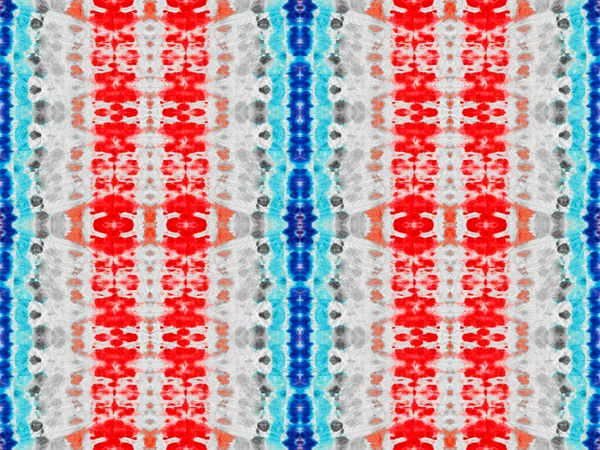 Czerwony Kolor Czeski Batik Płynny Wzór Dywanu Akwarelowego Płynny Odcisk — Zdjęcie stockowe