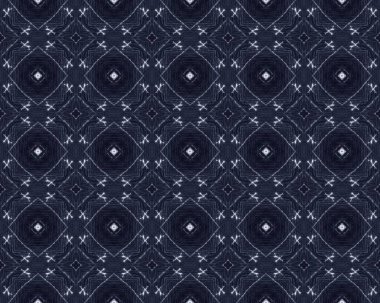 Mavi mürekkep dokusu. Eski Retro Arkaplan. Denim Ink Scratch. Çizgili Afrika baskısı. Batik Şablonu 'nu süsleyin. Sonsuz donanma tekstili. Beyaz Kumaş Parmak izi. Kaba Mavi Tasarım Şablonu. Antik Geometri Duvarı