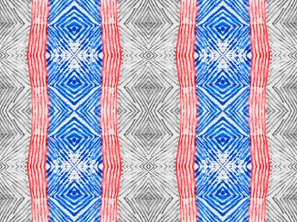 Abstrait Hand Print Textile Géométrique Couleur Bleue Brosse Géométrique Ethnique — Photo