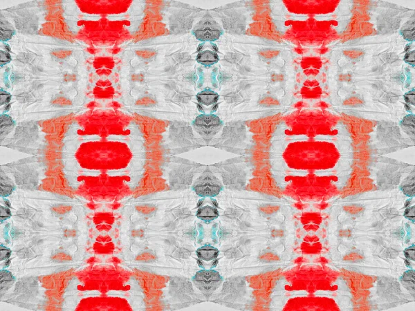 Seamless Stripe Ikat Batik Red Color Geometric Pattern Grey Colour — 图库照片