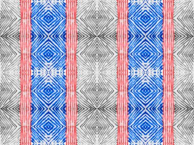 Soyut Boho Mark. Kusursuz çizgili Boho fırçası. Kusursuz suluboya halı deseni. Etnik Geometrik Batik. Mavi Renkli Geometrik Desen. Mavi Renkli Geometrik Doku. Su Rengi Bohem Fırçası.