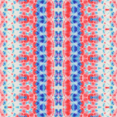 Mavi Renkli Bohem deseni. Su Rengi Geometrik Doku. Kusursuz çizgili Ikat fırçası. Soyut Boyalı Fırça. Kabile Geometrik Batik. Kırmızı Renkli Bohem Fırçası. Soyut Suluboya Şablonu Tekrarla