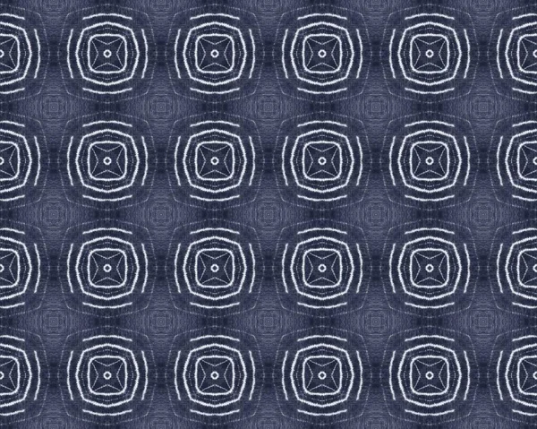 Navy Pen Pattern Blue Geometric Drawn Craft Blue Flower Texture — Stockfoto