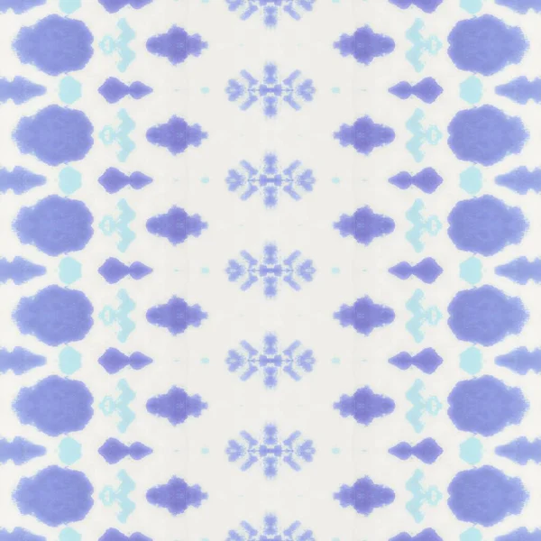 Blauwe Kleur Geometrisch Patroon Aquarel Boheemse Textuur Waterkleur Geometrische Batik — Stockfoto