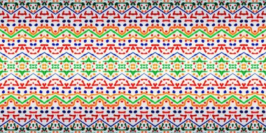 Kırmızı Renkli Geometrik Desen. Pembe renkli Ikat Kabilesi Batik. Soyut Boyalı Batik. Etnik Bohem Fırçası. Kusursuz suluboya. Tekrarlayan Kusursuz Çizgili Çizgili Geo Fırçası. Mavi Renkli Geometrik Doku.