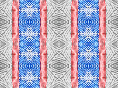 Soyut suluboya halı deseni. Kusursuz Solgun Dalga. Gri renkli Geometrik Tekstil. Mavi Renkli Bohem Fırçası. Kabile Bohemian Batik. Soyut Stripe Boho Batik. Kırmızı Renk Geometrik Deseni.