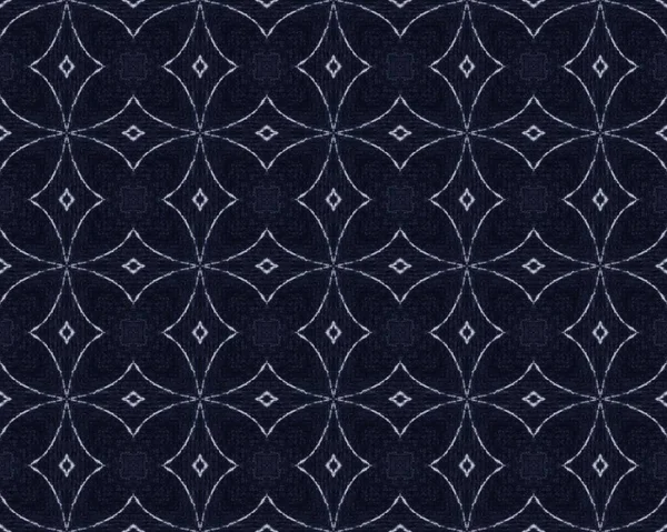 Padrão Caneta Marinha Marrocos Batik Pattern Impressão Clássica Azul Textura — Fotografia de Stock