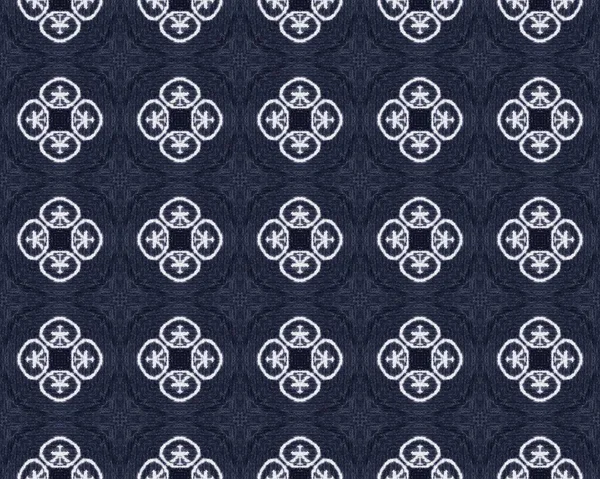 Navy Old Texture Pen Craft Background Fabric Ikat Sketch White — Stockfoto