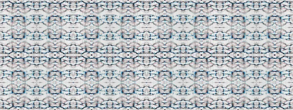 Seamless Dyed Batik Blue Colour Bohemian Textile Abstract Stripe Ikat — 图库照片