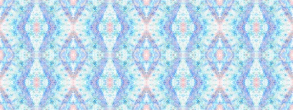 Abstract Stripe Ikat Batik Seamless Watercolor Carpet Pattern Blue Color — Foto Stock