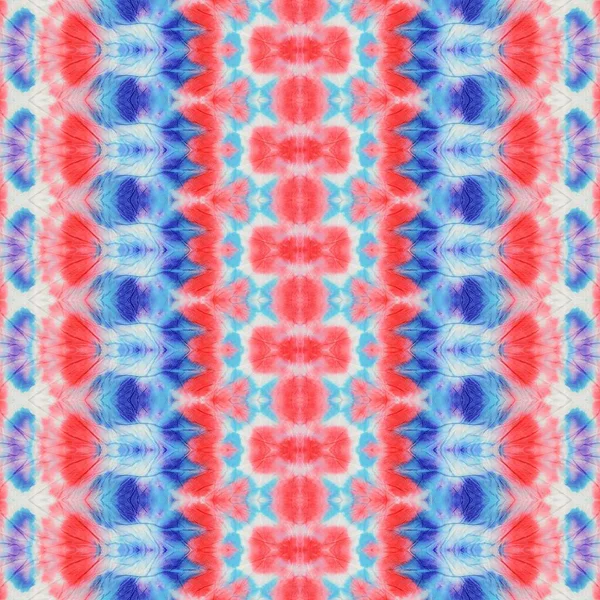 Vodní Barva Geometrický Vzor Bezešvé Pásky Ikat Batik Modrá Barva — Stock fotografie