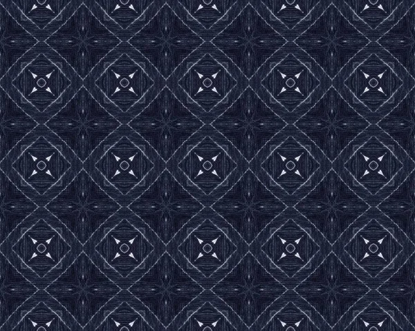 Navy Ink Pattern Pen Grain Wallpaper Blue Floral Batik Craft — Stockfoto