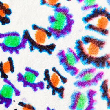 Gökkuşağı Soyut Nokta. Çiçek bezi yıka. Mürekkep lekesi desenli çiçek el tasarımı. Parlak Kova Sıçraması. Mürekkep lekesi. Mürekkep rengi Shibori Mark. Sanat Renkli Soyut Yazdırma.