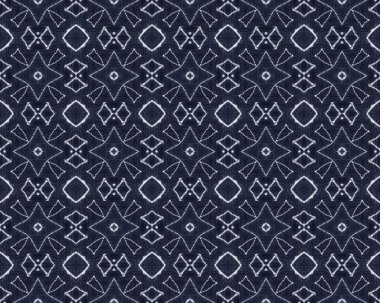 Donanma eski dokusu. Beyaz Kalem Çiziği. Endonezya Batik dokusu. Kumaş Hattı Tasarım Şablonu. Denim Kumaş Cam. Doğu Ikat Çizimi. Mürekkep pürüzlü arka plan. Mavi Kumaş Parmak izi. Etnik Malzeme Duvarı