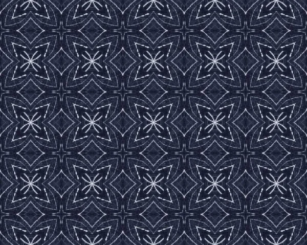 青いインクパターン クラフトブルーのデザインテクスチャ ホワイトペンのテクスチャ デニムシームレスなモチーフ 花のバティックライン ボヘミアの壁のテクスチャ 古代の壁画 古いレトロな刺繍 ファブリックテンプレート Print — ストック写真