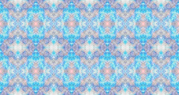波希米亚部落刷 黑色几何图案 蓝色的几何蜡染 无缝隙水彩地毯图案 染色马克 无缝带Ikat Batik 蓝色波希米亚纹理 — 图库照片