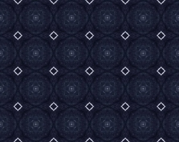 Navy Pen Pattern White Geometric Drawn Grain Blue Flower Texture — Stockfoto