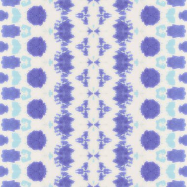 Mavi Renkli Geometrik Desen. Mavi renkli Geometrik Tekstil. Su Boyası Bohem Fırçası. Etnik Bohem Batik. Soyut Dalga Yazdırma. Kusursuz suluboya halı desenli Kusursuz Çizgili Ikat Fırçası.