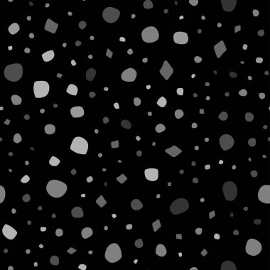 Siyah ve gri konfeti kusursuz desenli vektör resimleme arkaplanı 