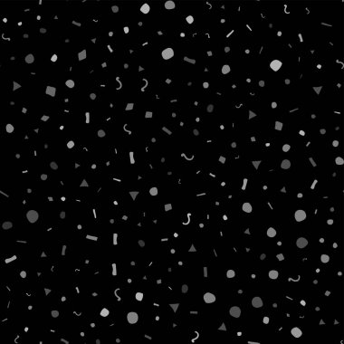 Siyah ve gri konfeti kusursuz desenli vektör resimleme arkaplanı 
