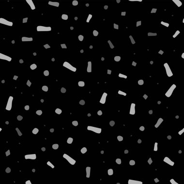 Siyah ve gri konfeti kusursuz desenli vektör resimleme arkaplanı 