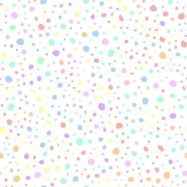 Gökkuşağı konfetisi kusursuz desenli vektör resimleme arkaplanı 