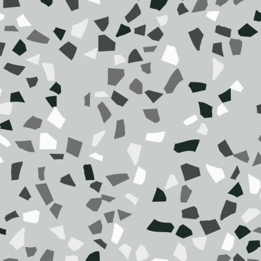 Terrazzo dikişsiz arka plan, rastgele geometrik şekiller vektör illüstrasyonları 