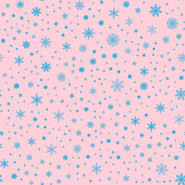 Vánoční Vzor Bezešvé Sněhové Vločky Vektorové Ilustrace — Stockový vektor