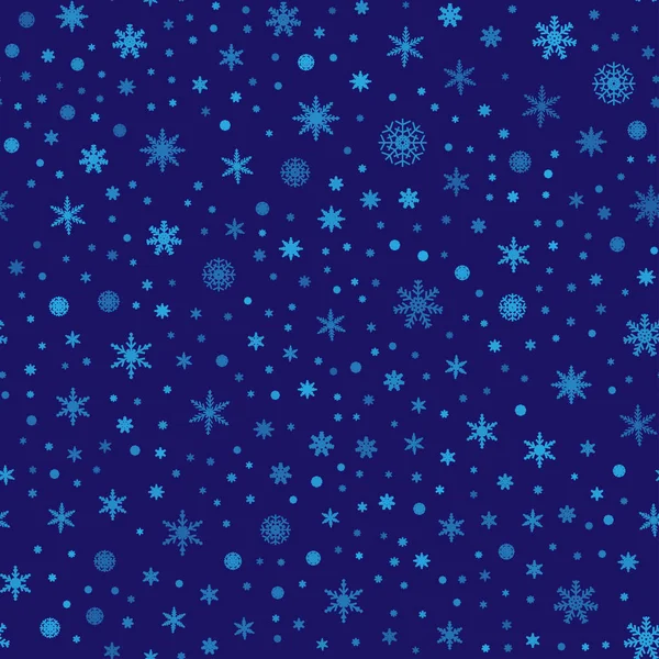 Vánoční Vzor Bezešvé Sněhové Vločky Vektorové Ilustrace — Stockový vektor
