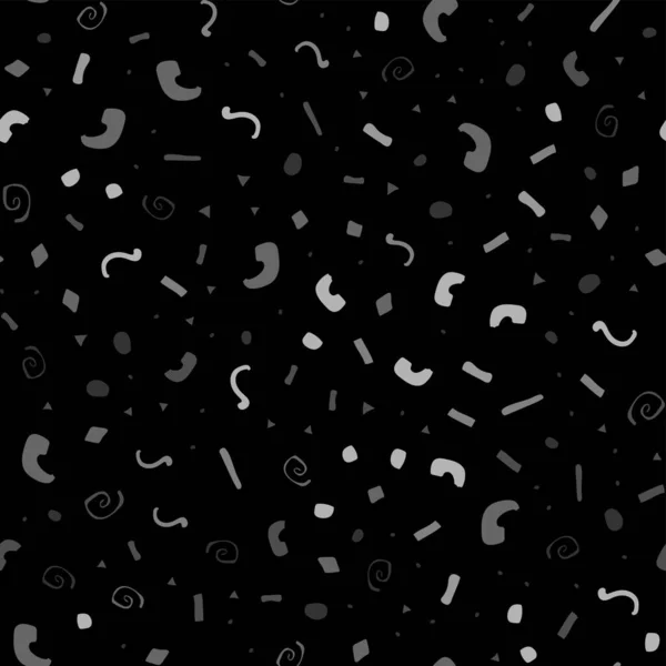 Schwarz Und Grau Konfetti Nahtlose Muster Vektor Illustration Hintergrund — Stockvektor