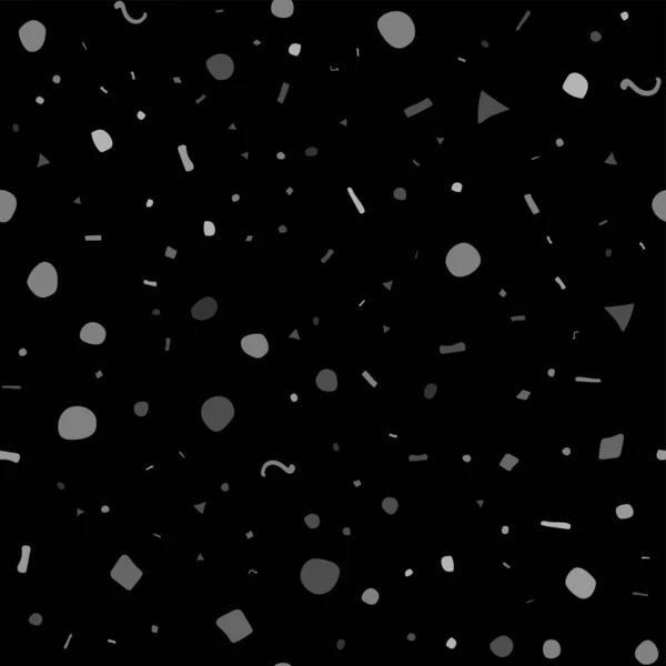 Confettis Noir Gris Motif Sans Couture Vectoriel Illustration Fond — Image vectorielle