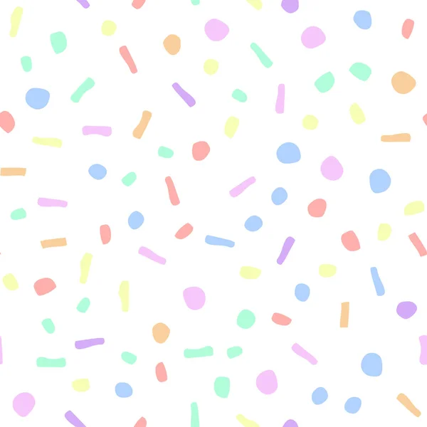 Rainbow Confetti Sömlös Mönster Vektor Illustration Bakgrund — Stock vektor