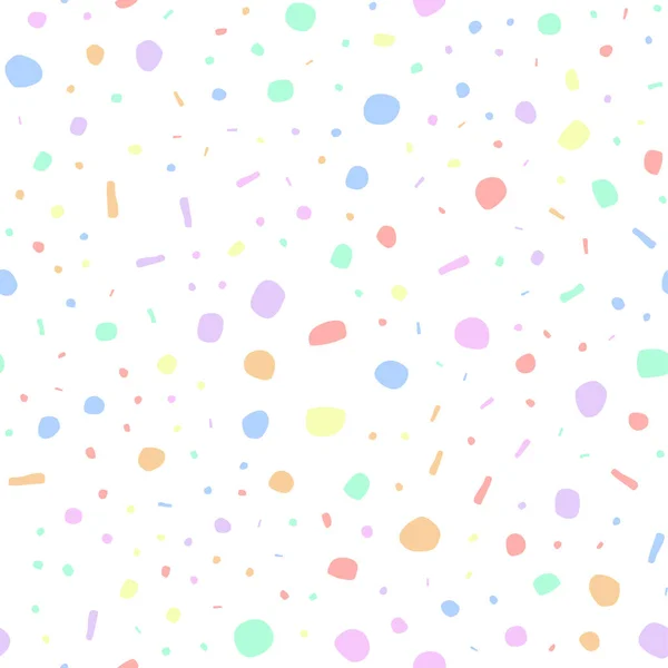 Arco Iris Confeti Patrón Sin Costura Vector Ilustración Fondo — Vector de stock