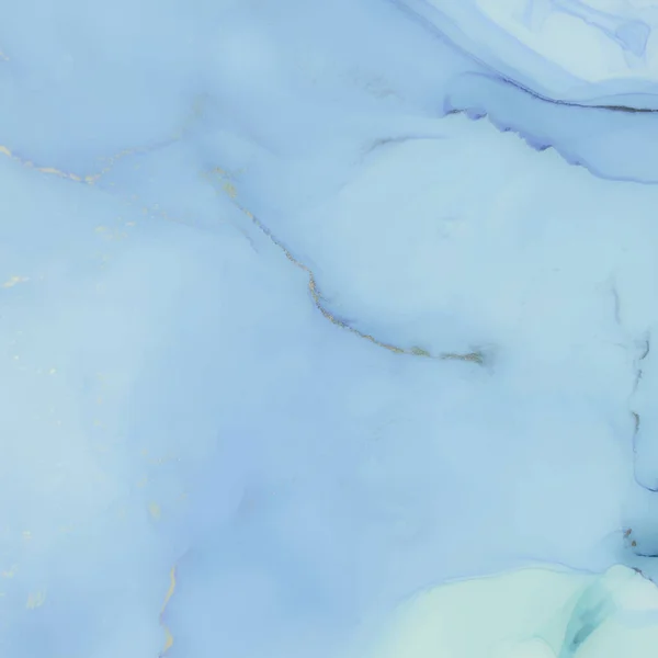 Синий Алкогольный Чернильный Мрамор Синий Градиент Акварель Shiny Water Color — стоковый вектор