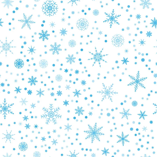 Patrón Sin Costuras Con Copos Nieve Ilustración Vectorial — Vector de stock