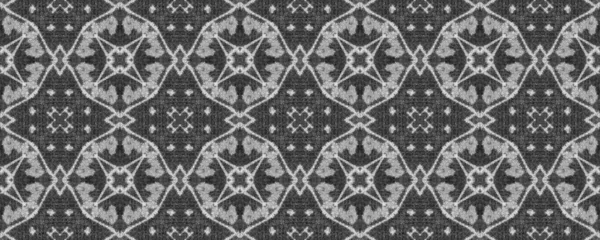 ブラックカラー幾何学模様 ウェーブ ドールデザイン Ikat Pattern シンプルな部族ラインバティック シームレスインク水彩デザイン グレーのイカット ドードル パターン — ストック写真