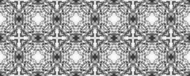 Siyah Renkli Geometrik Desen. Gri Renkli Mürekkep Karalaması Deseni. Kabile Ikat Doodle Batik. Soyut Mürekkep Halı. Etnik Boho Yazdırma. Basit yerli el fırçası. Kusursuz Tasarım Ikat Deseni.