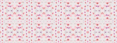 Violet Renkli Geometrik Desen. Soyut Çizgili Boho Fırçası. Kusursuz suluboya halı desenli pembe renkli geometrik doku. Kabile Geometrik Fırçası. Kusursuz Ikat Fırçası. Su Rengi Bohem Batik.