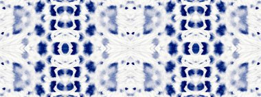 Color Mark. Blue Cotton Acrylic Blot. Art Seamless Abstract Paint. Boho Bohemian Canvas. Ink Seamless Brush. Indigo Colour Hand Splash. Boho Ink Splatter Pattern Colour Bohemian Cloth Concept.